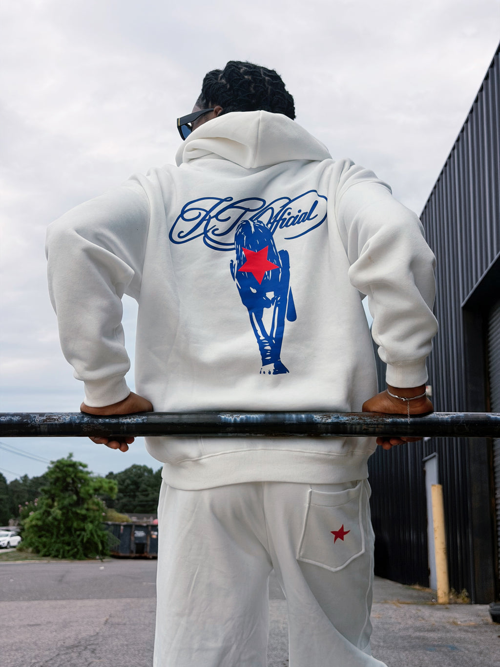 KTOfficial “Starboy” Hoodie & Sweatpants Set - White